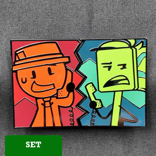Shifty and Calvin "Phone Call" Enamel Pin set