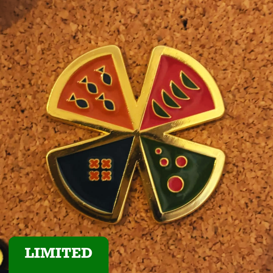 Golden Four Slices Of Heaven Enamel Pin