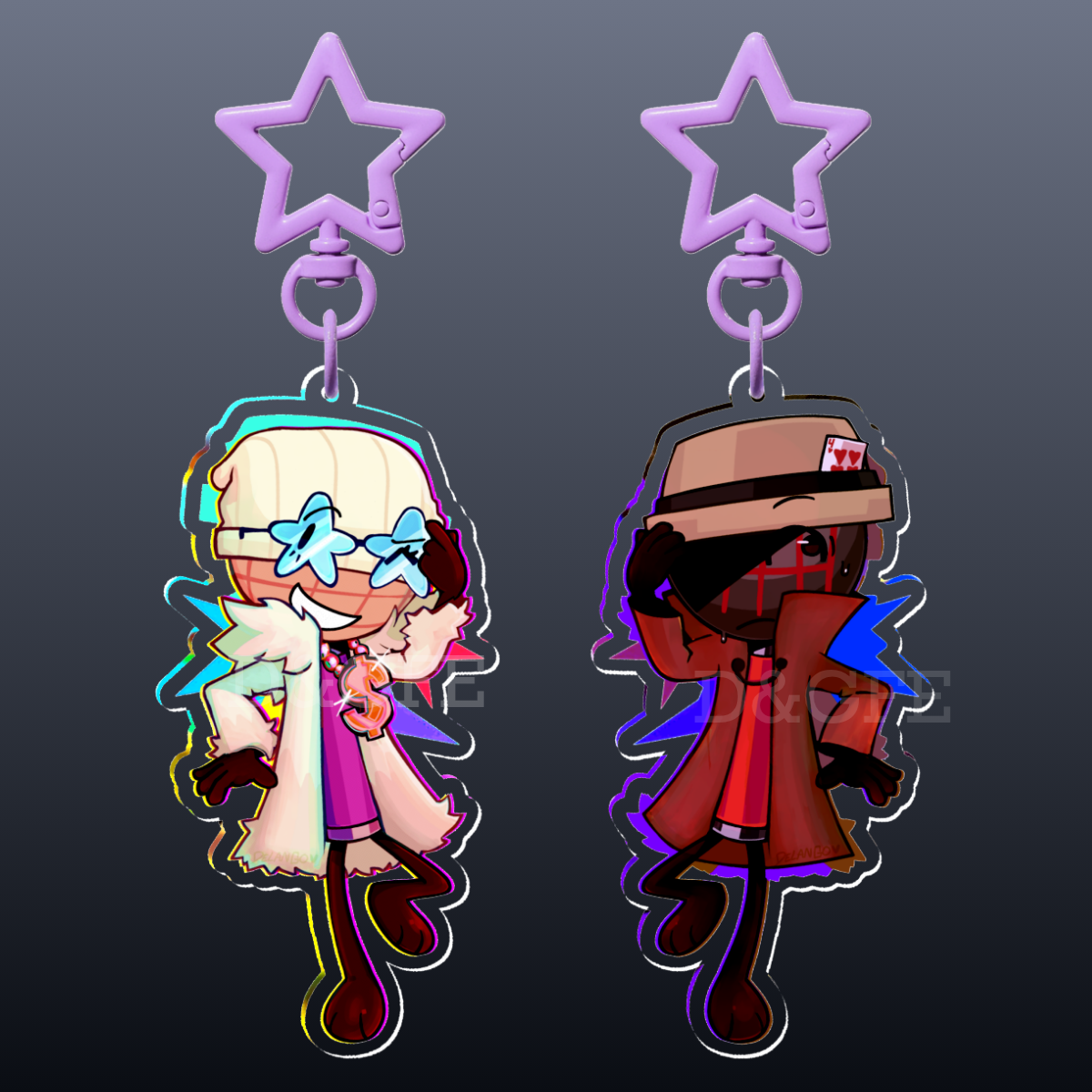Disco and Shifty Double-Sided keychain